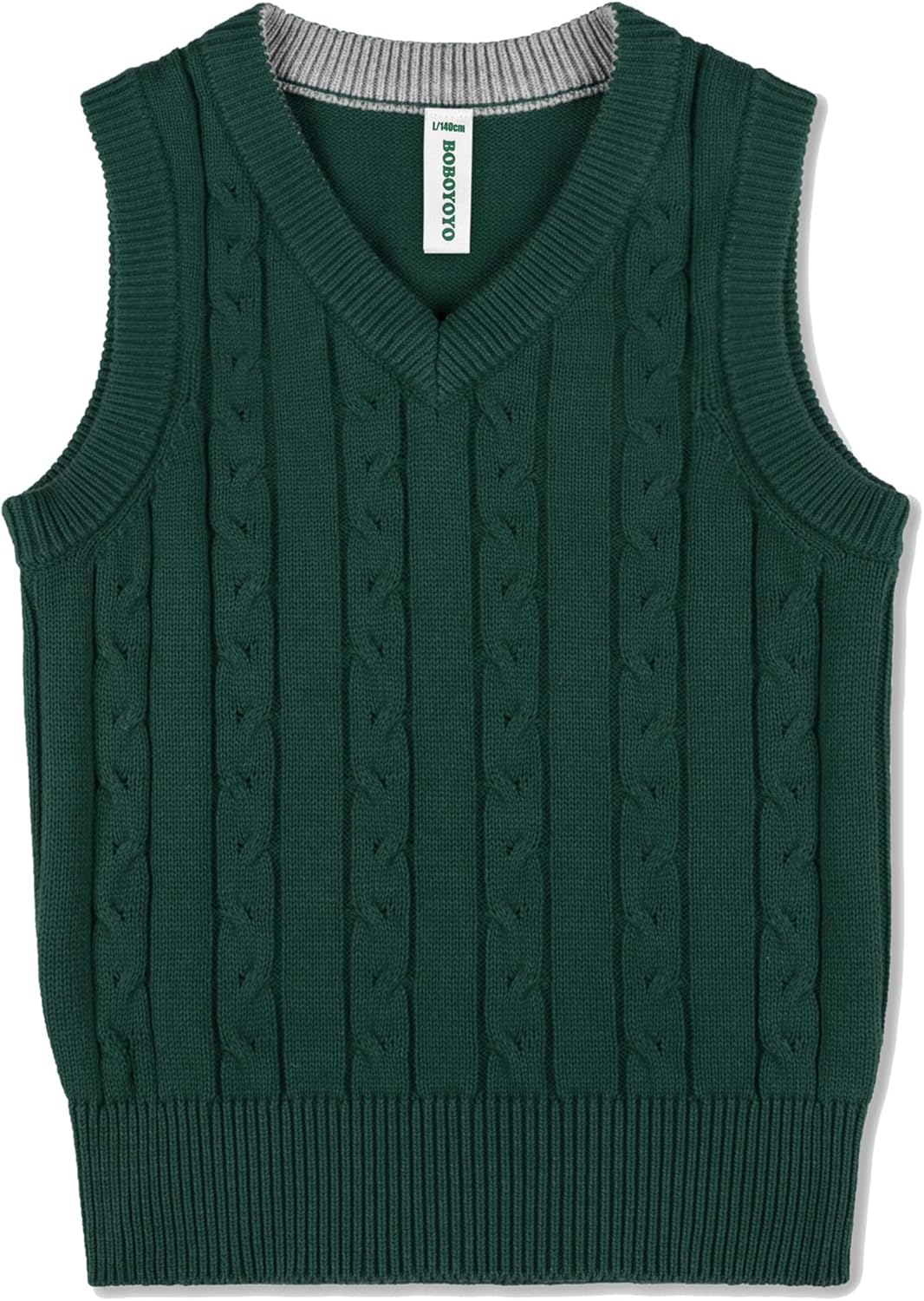 BOBOYOYO Boys Sweater Vest Unisex Cable Knit 100% Trinidad and
