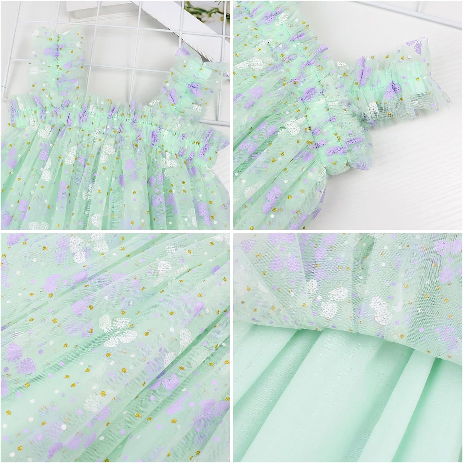 AGQT Baby Girls Tulle Tutu Dress Birthday Party Tulle Babydoll Dresses Size 6M-5T - Image 6