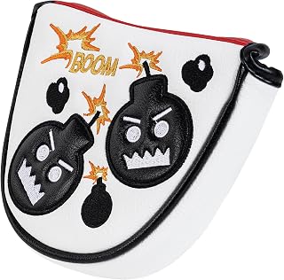 CRAFTSMAN GOLF Black Bomb Away - Funda protectora para palo de golf (cierre magnético), color blanco