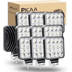 Led 12 Voltios Para Coche PICAA Foco de trabajo LED 10PCS 3.3 pulgadas 48W Mini LED Spot Tractor 12V-24V 6000K Focos LED para Tractores IP68 Impermeable Luz de Niebla Coche,SUV, UTV, ATV, Off-road,Camión,Moto,Barco