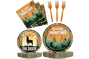 96 Pcs Deer Baby Shower Decorations: Hunting Camo Party Paper Plates Napkins