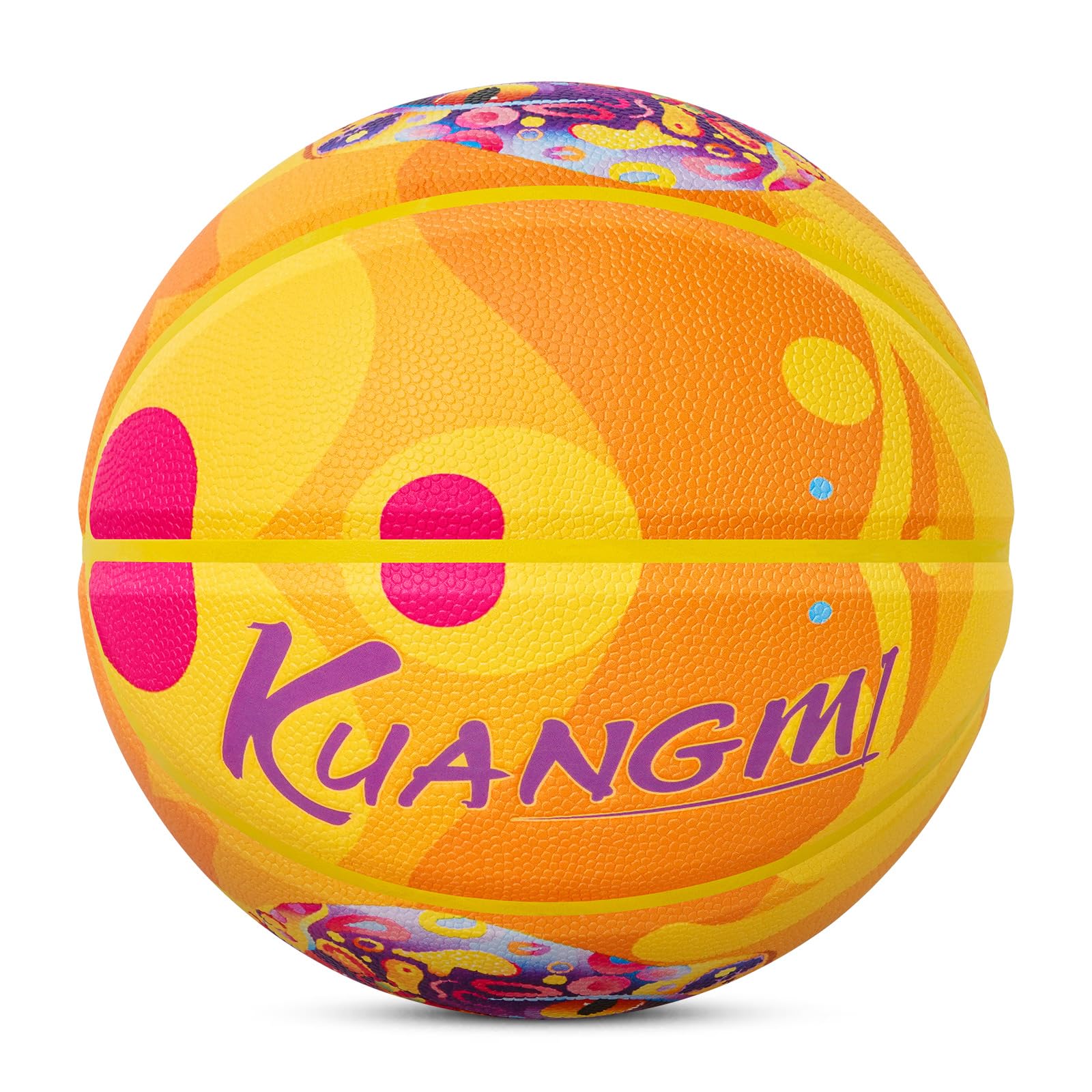 Kuangmi Mamba Snake - Balón de baloncesto pintado de piel sintética de alta calidad, talla de mujer 6 28.5 pulgadas, tamaño estándar de hombre 7 29.5 pulgadas, hecho para interiores y exteriores