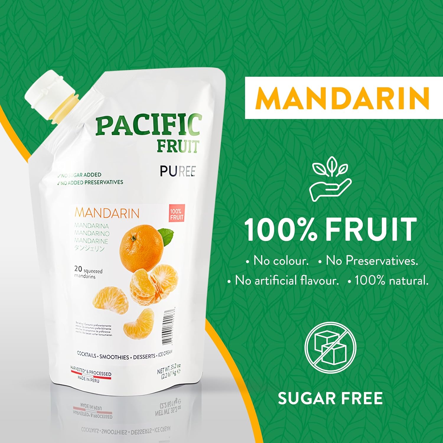 PACIFIC FRUIT - Tangerine juice- Mandarin Puree - Tangerine 100% - Perfect for healthy drinks - Ideal for your Wellness smoothie!