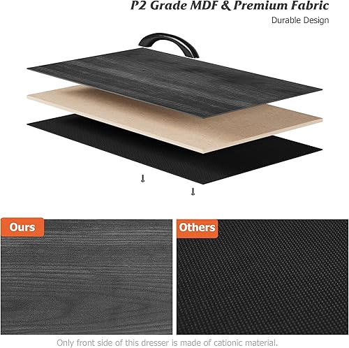 Miniatura 31 de Nicehill Cómoda para dormitorio con 5 cajones, organizador de cajones de almacenamiento, cómoda ancha para armario, ropa, niños, guardería, soporte