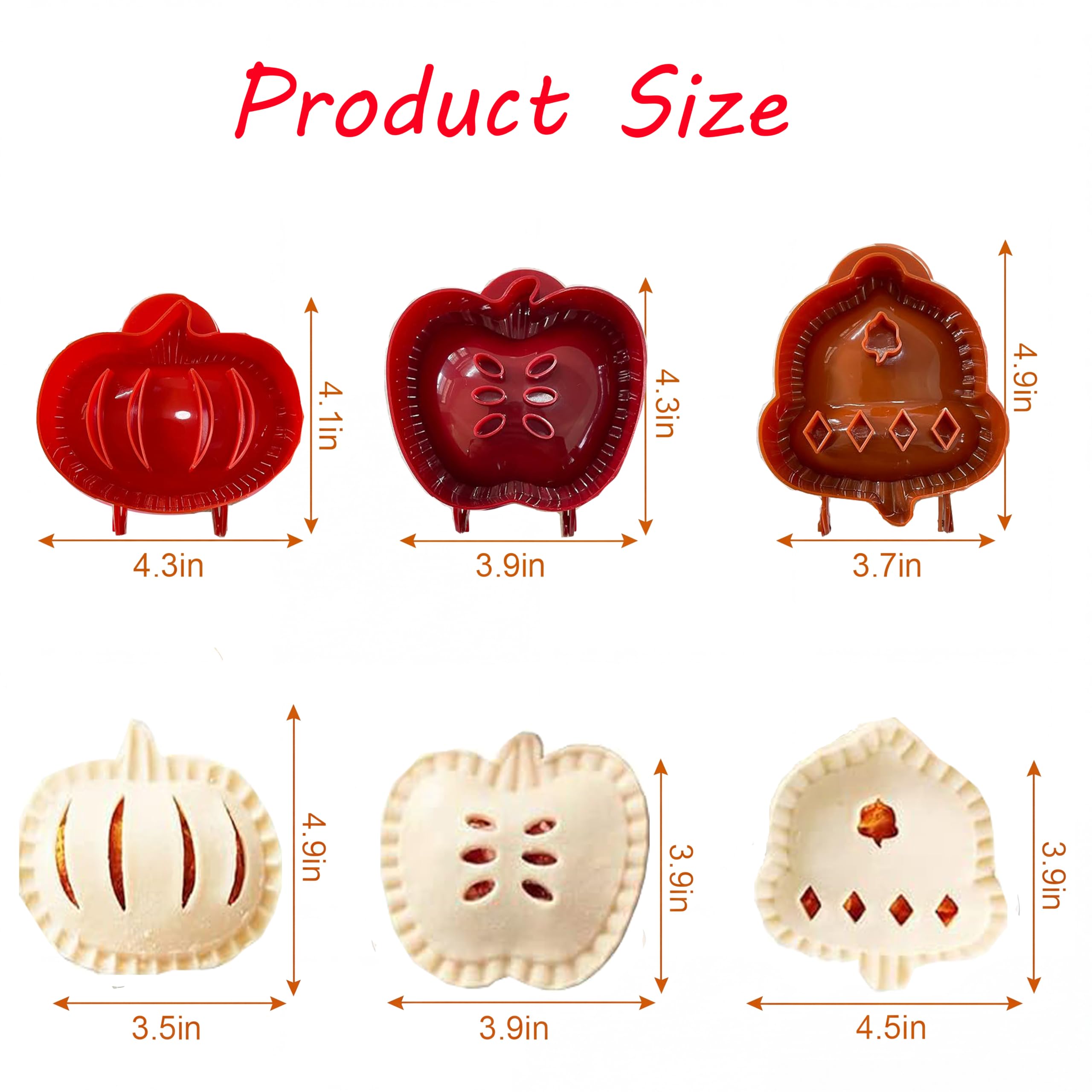 3 Pack Hand Pie Molds - Apple, Pumpkin Shapes -4 3 Pack Hand Pie Molds - Apple, Pumpkin Shapes -4