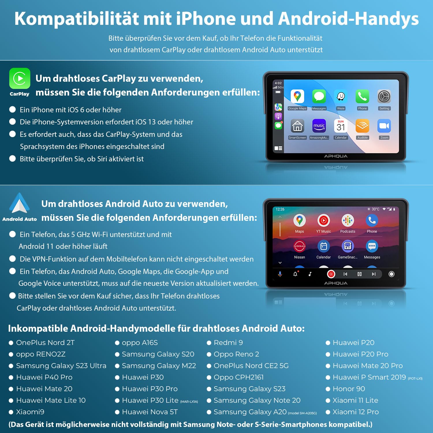 Motorrad Carplay Display 7 Zoll IP67 Wasserdichter Touchscreen, Tragbares CarPlay und Android Auto für Motorrad, unterstützt Bluetooth Trans, GPS-Navigation, Siri – 722