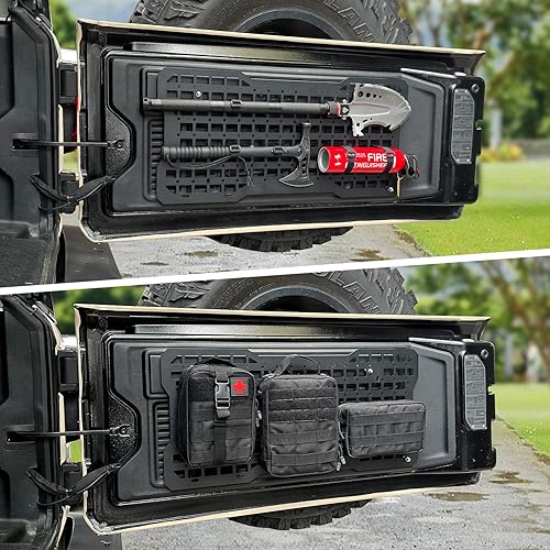 Miniatura 2 de Z8 Wrangler - Panel táctico para portón trasero con bolsa de 3 molles, JKJL Kit organizador de carga para puerta trasera compatible con Jeep