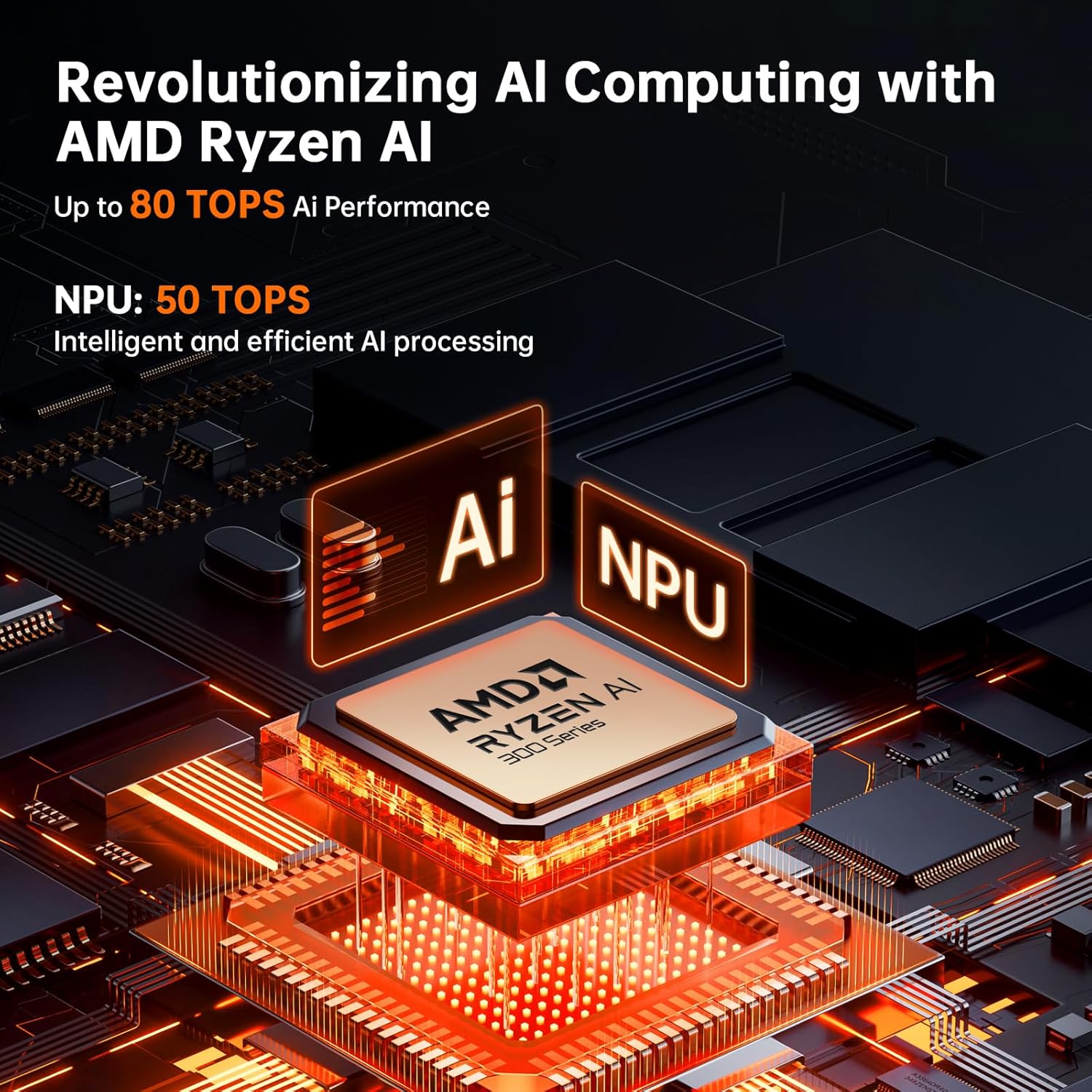 Thdeukoty Mini PC AMD Ryzen AI 9 HX 370, 64G DDR5 4TB SSD, Desktop Gaming Computers with Dual 2.5G LAN, Oculink, Win 11 Pro, WiFi 7, BT 5.4, Support Triple Display, VESA, Black