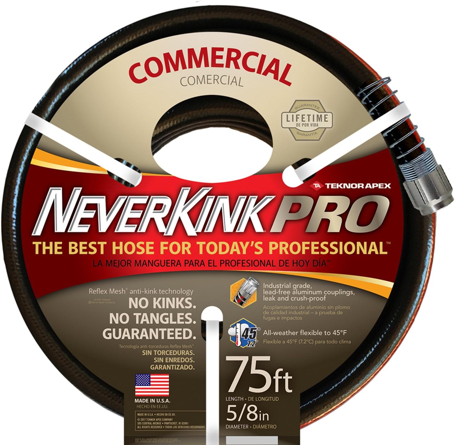 Teknor Apex Neverkink 8844-75 PRO Garden Hose, 5/8-in x 75-feet
