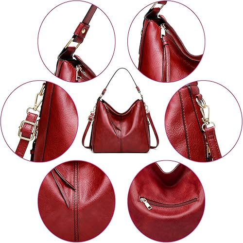 Miniatura 6 de Bolso de mano grande de diseño moderno para mujer, bolso cruzado de cuero suave, bolso y cartera, color negro y marrón