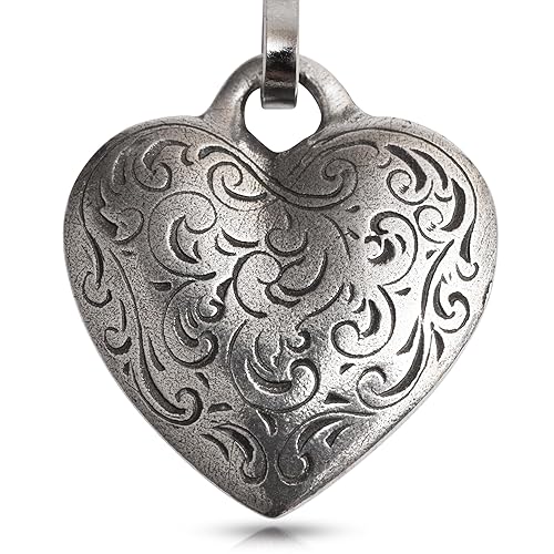 – Florentine Heart Zipper Pull Charm, Heart Shaped Clip-on Accessory