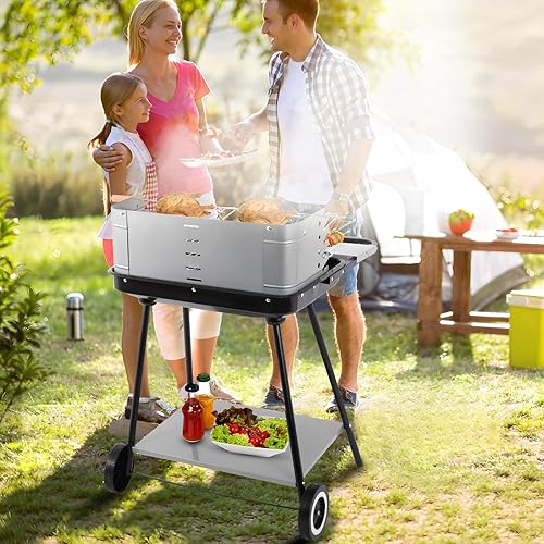 Miniatura 8 de Parrilla de carbón para patio trasero al aire libre, parrilla de barbacoa