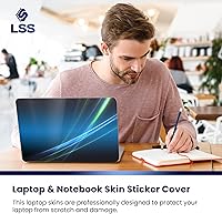 Vista 5 de LSS 15 15,6 pulgadas, adhesivo reutilizable para portátil con 2 almohadillas para muñecas - Protector de vinilo con diseño abstracto, se ajusta a