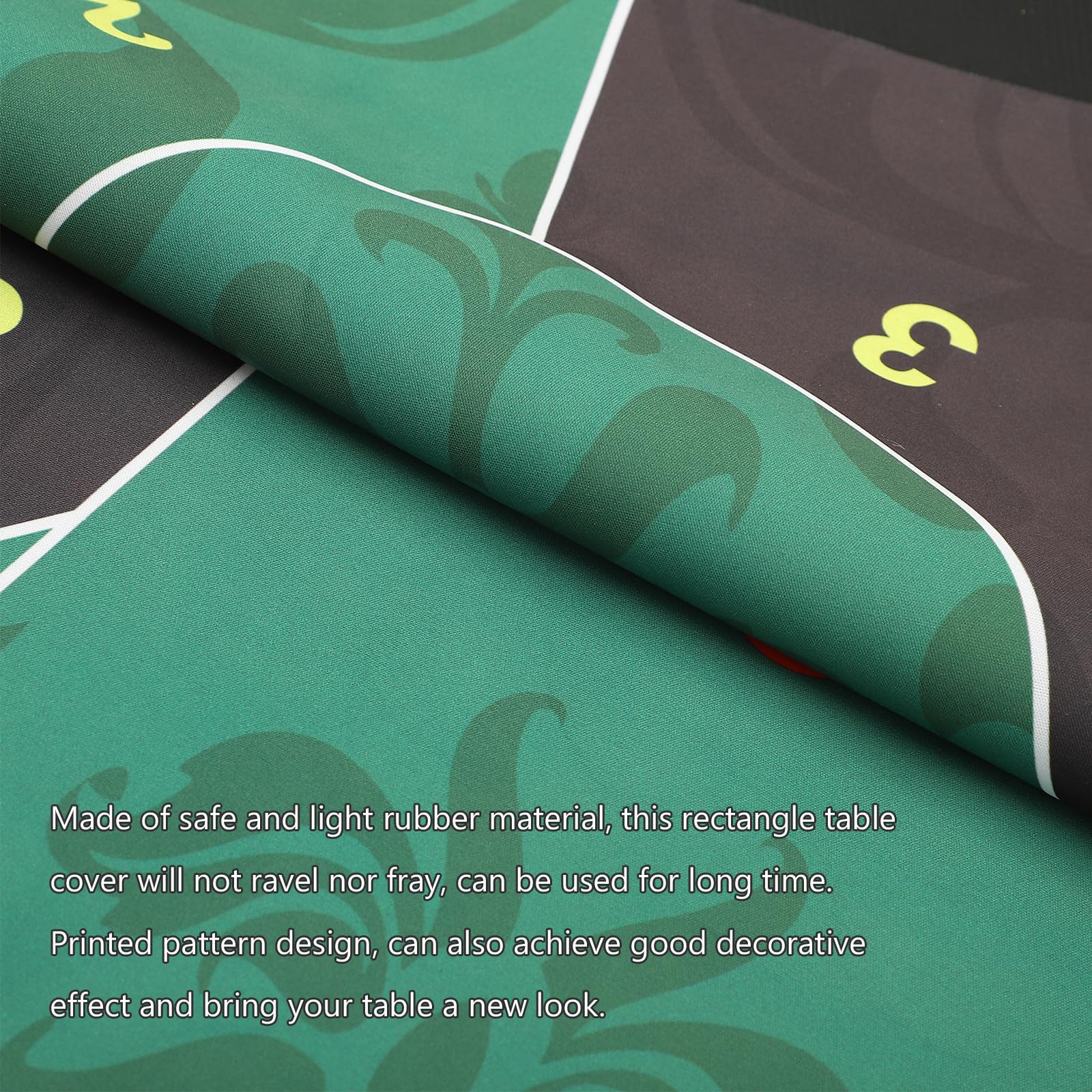 Grüne Rechteckige Pokermatte aus Gummi für Tisch und Poker
