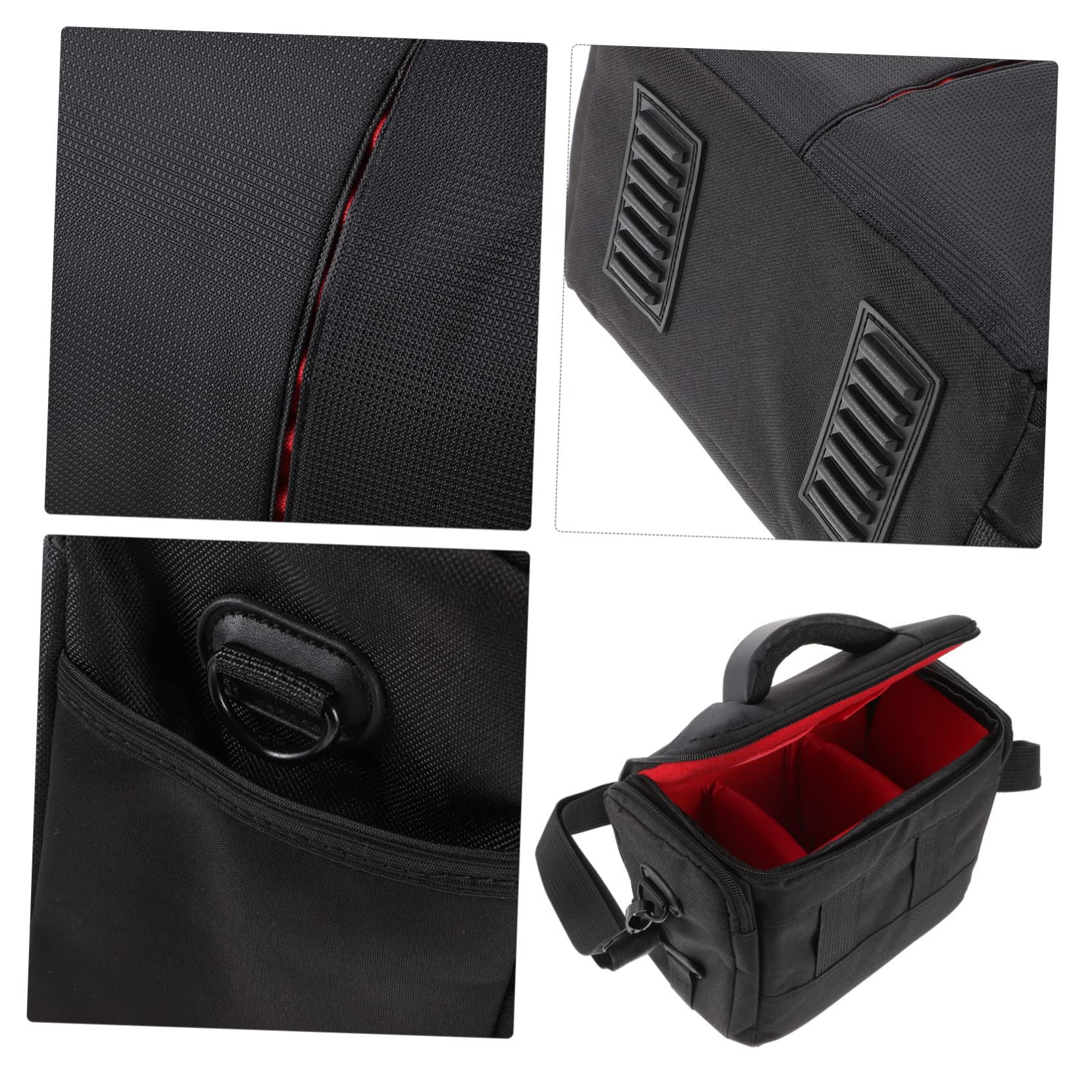 Borsa Fotografica per Reflex, Tracolla Regolabile, Tasche Interne e Copertura Antipioggia, in Nylon Nero per Accessori Foto