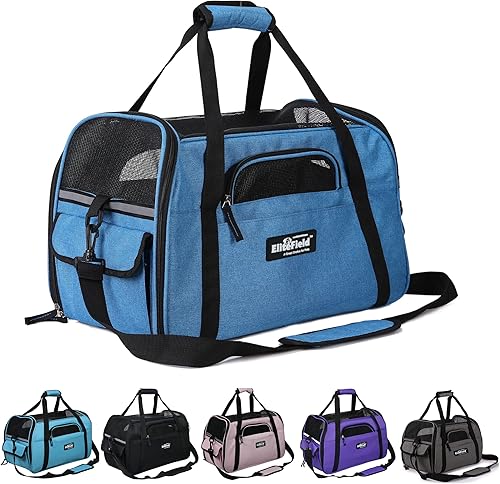 EliteField Transportador suave para mascotas (aprobado por aerolíneas) Bolsa de viaje para perro, cachorro, gato, de lados suaves (XL 21 pulgadas de