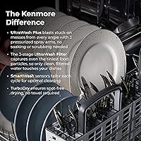 Vista 4 de Kenmore 22-14609 24" Built-In Dishwasher - UltraWash Plus, TurboDry, SmartWash & EasyFlex Third Rack - 15 Place Settings - 45 DBA - ENERGY STAR