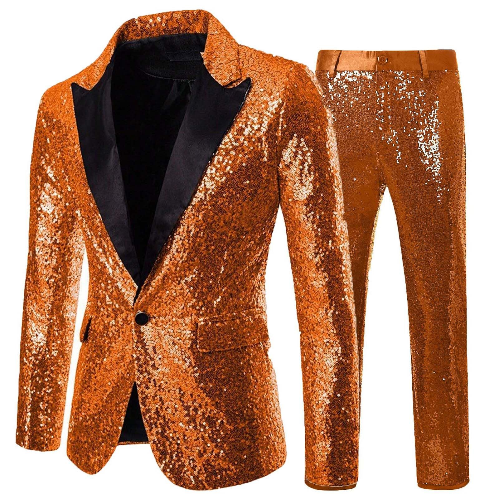 Vestito Con Paillettes Uomo Set 2 Pezzi Di Tendenza Con Paillettes Uomini Blazer E Pantaloni Brillanti Taglio Aderente Da Discoteca Per Festa Matrimonio Affari Discoteca Party Club