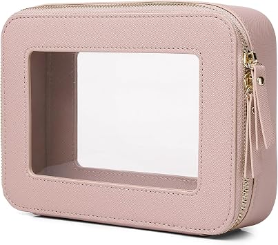 Pinkmik Clear Makeup Bag, Pink, M