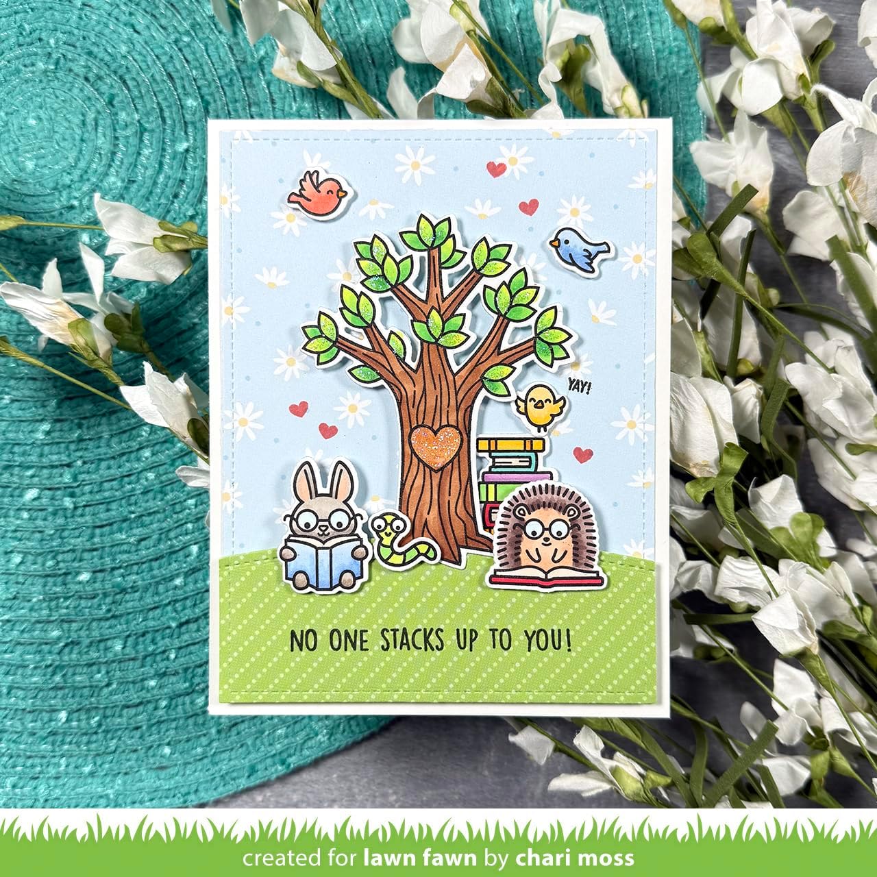 Lawn Fawn - Little Woodland Library Friends - Stamps, Dies, Coloring Stencils & Pocket