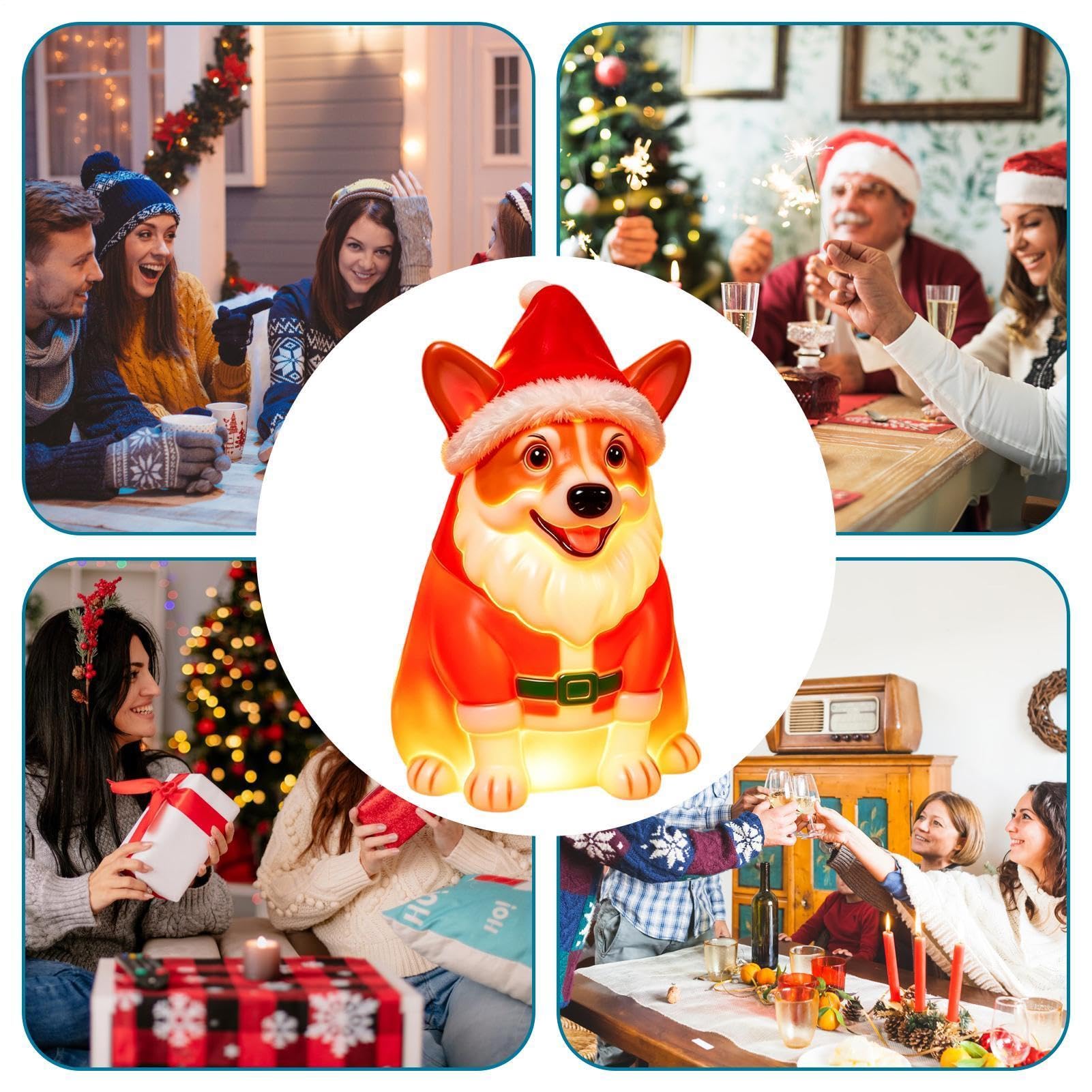 Statue di cani Decorazioni per le feste, a batteria, con tema festivo e