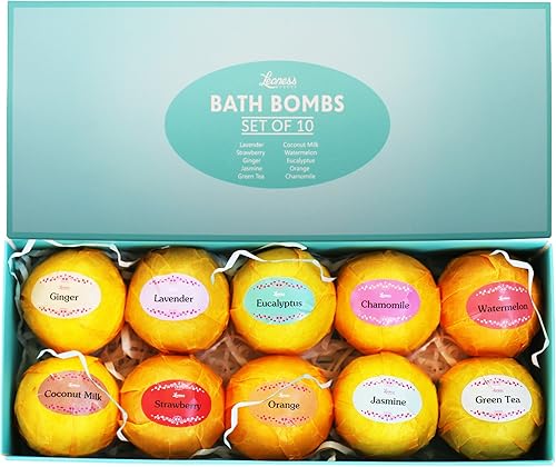 Miniatura 4 de Set de regalo de bombas de baño, 10 aromas únicos, gran idea de regalo para mujeres, mamá, niñas, adolescentes, graduación, día de San Valentín y