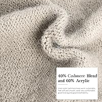Vista 6 de DANMY Gorro de punto holgado de cachemira para mujer, gorro de lana suave y cálida para invierno