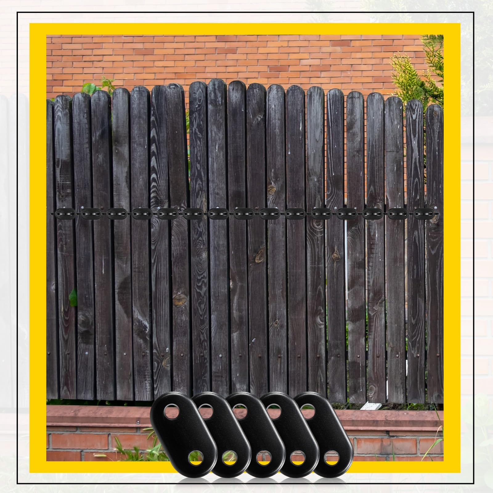 Sinmoe 100 Ensemble Kit de Fixation pour Brise-Vue y Compris les Attaches de Câble et Fixation des Plaques de Montage Kit de Montage en PVC pour Tapis d'Intimité Clôtures de Jardin