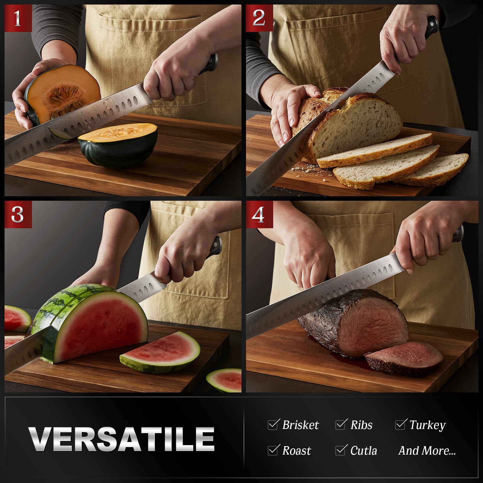 YFWOOD Brisket Knife, 12 inch Carving Knife for Meat — Amazon image 7