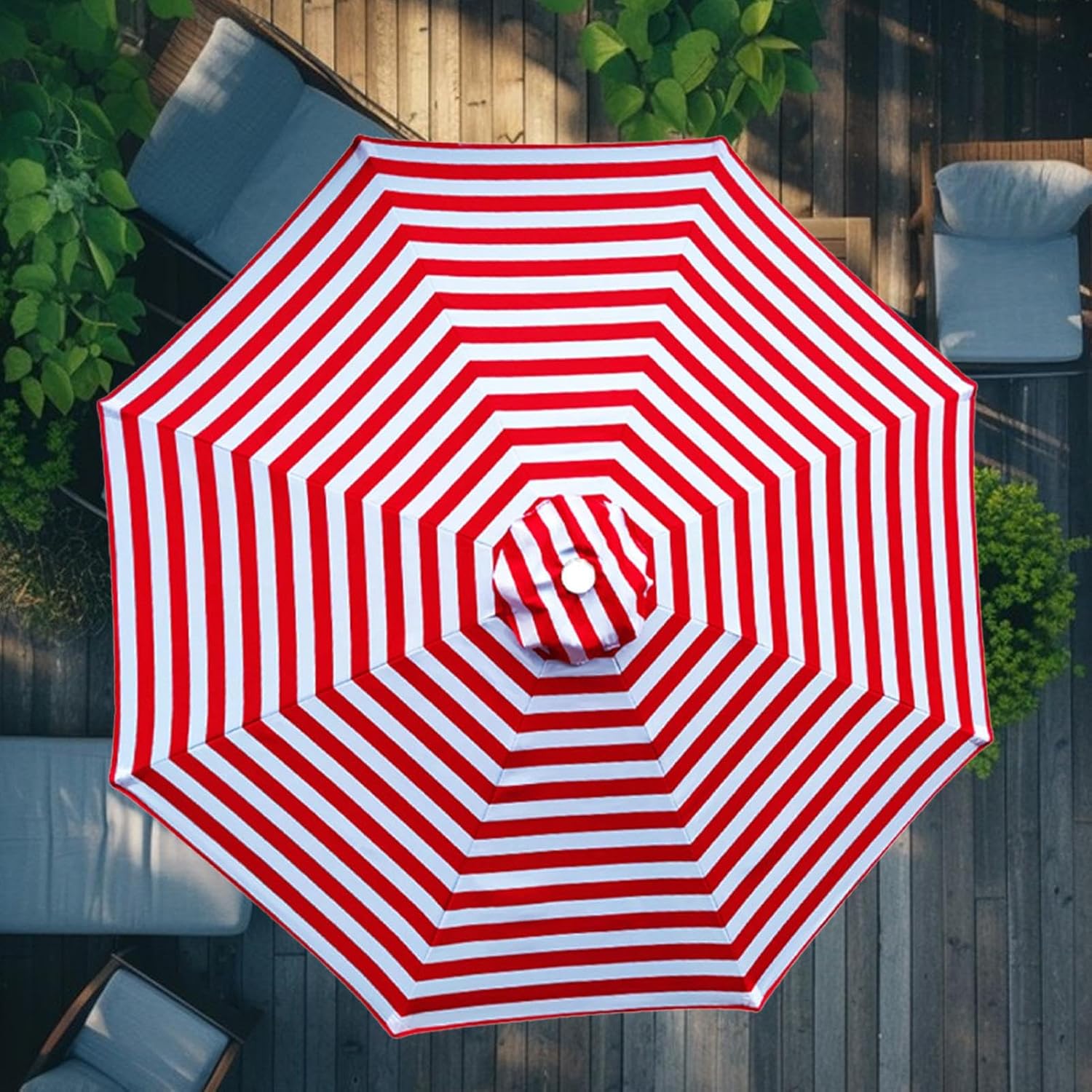 Parasol Replacement Canopy, Patio Umbrella Replacement, UV Protection Garden Canopy Cover, Breathable Design, Easy To Install, For Backyard, Deck And Poolside