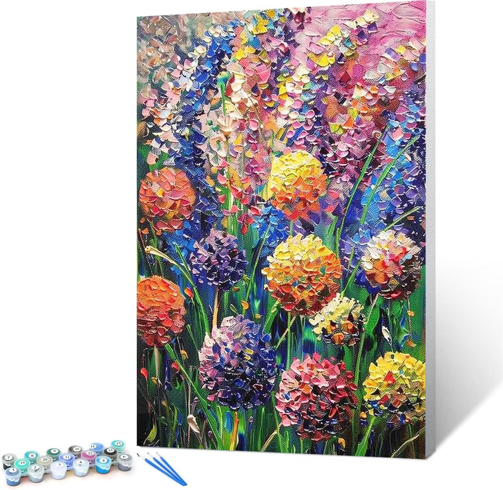 Malen nach Zahlen Kinder ab 7 8 9 10 Jahre Mädchen, Malen nach Zahlen Erwachsene Malen-Nach-Zahlen Kinder Teenager Kreatives fürGeschenkideen Malen nach Zahlen Explosion Blumen 60x80cm (mit Rahmen)