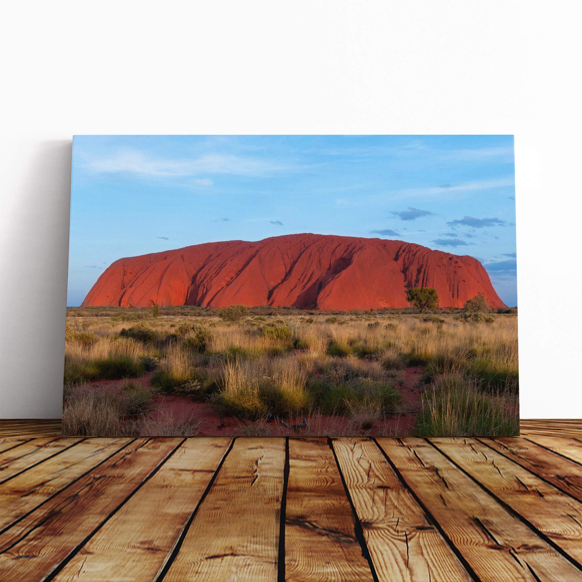 Uluru Ayers Rock Australia Canvas Print | Gallery Wrapped 30mm Frame Wall Art | 30x20 inches | Ready to Hang | Modern Picture | Living Room Bedroom Lounge Office