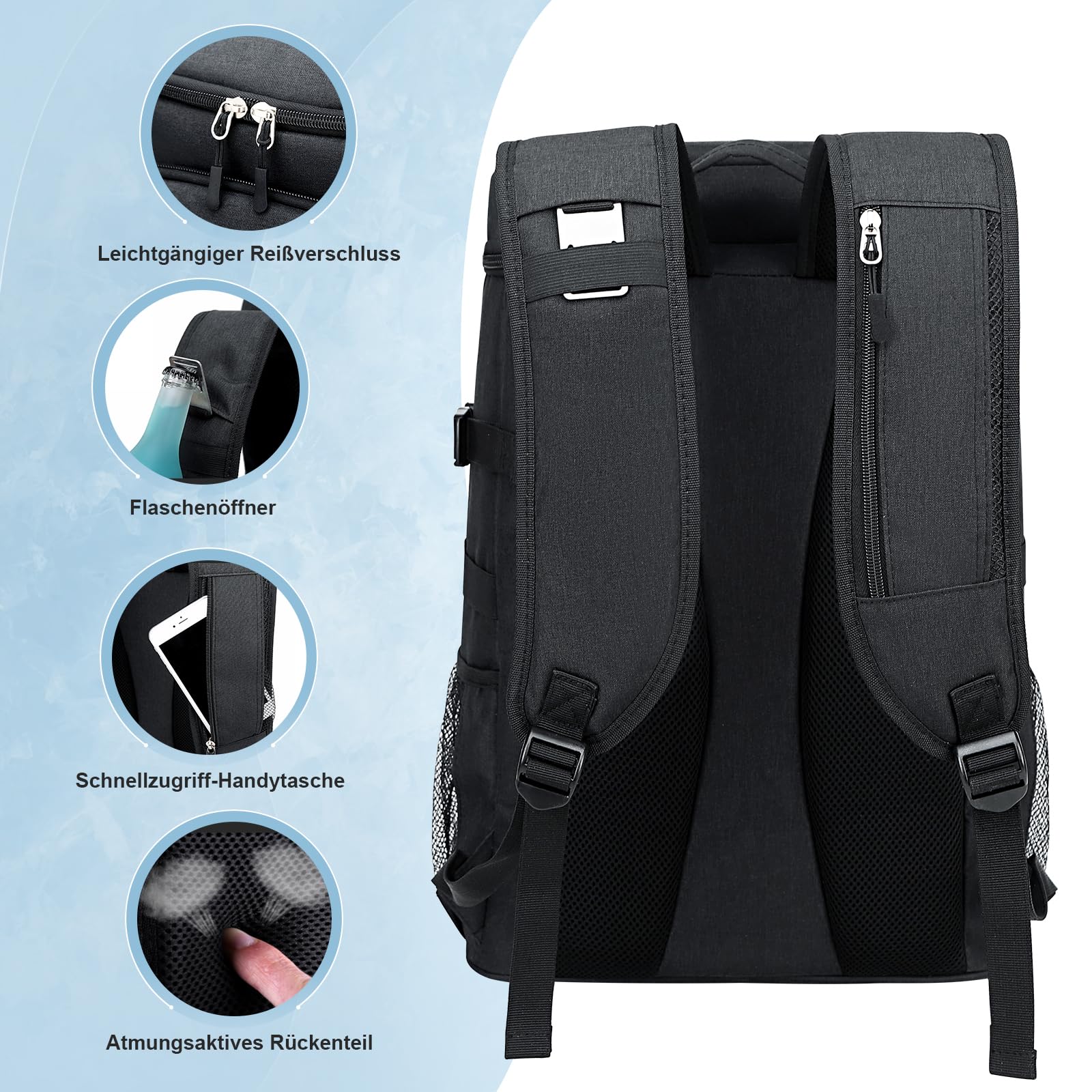 Estarer 35L Cool Bag Backpack Large Insulated Cooler Rucksack Leakproof Picninc Bag for 4 Persons,Men Women Lunch Bag for Outdoor Camping Beach