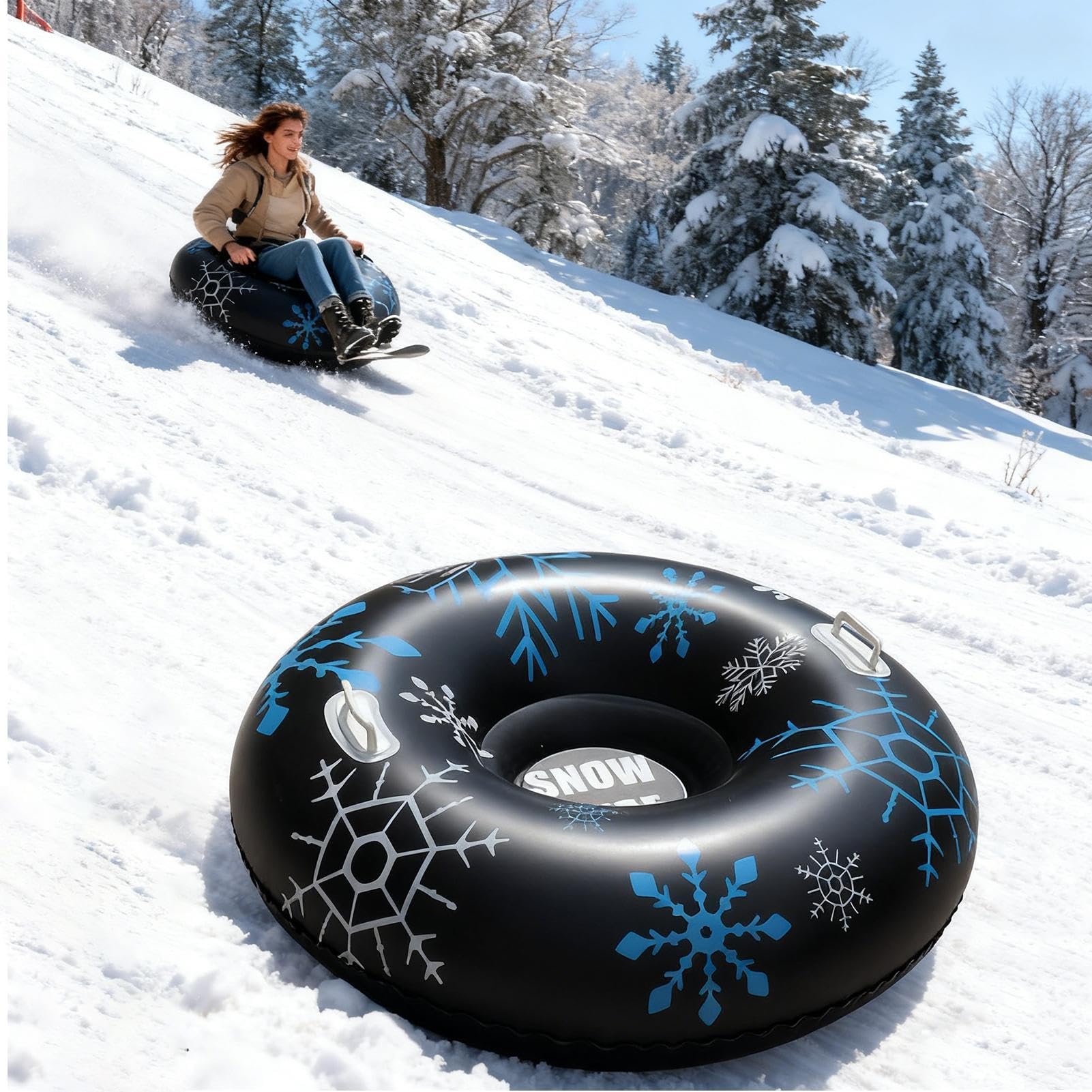 Trineo de nieve 90 cm PVC engrosado para deslizamiento invierno