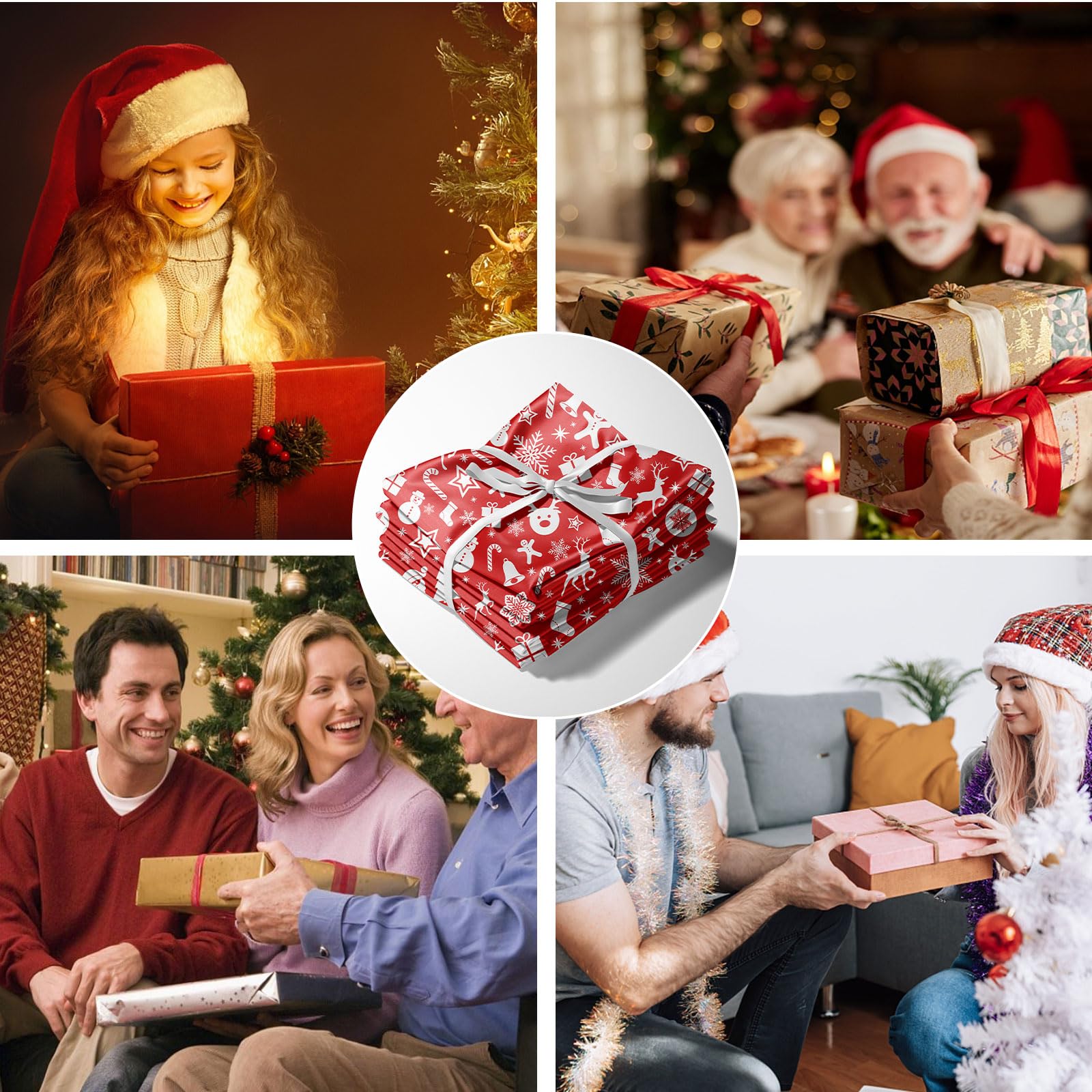 Juego de Cama de Navidad 220x240cm, Juego de Cama de Navidad 3D con 2 Fundas de Almohada, Papá Noel, árbol de Navidad, Ciervos, niños Adolescentes (H, 220x240cm)
