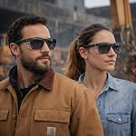 Safety Lunettes de soleil ANSI Z87 Anti-Fog UV Protection pour la chasse, le tir & Lentille ombrée non glissante avec boîtier