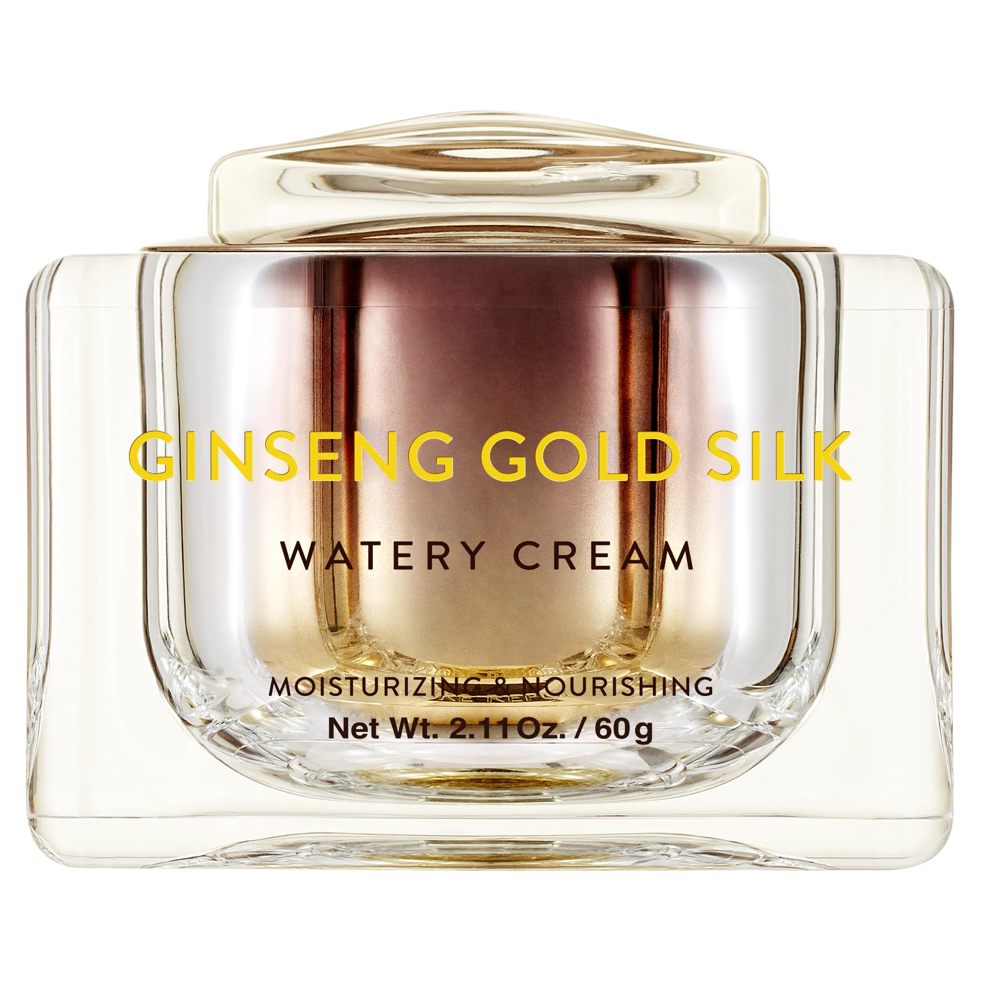 Nature Republic Ginseng Gold Silk Watery Cream 2.11 Oz(60g)-6 Years Korean Ginseng, 99.9% Pure Gold Premium Skin Care, Anti-Aging Moisturizer for Skin, Wrinkle Care with Ginseng Saponins