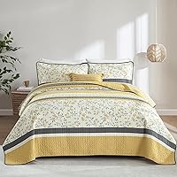 Vista 7 de DDUOXIN Edredón 100 % algodón, tamaño King, moderno a rayas con 2 fundas de almohada, juego de ropa de cama reversible ligero para todas