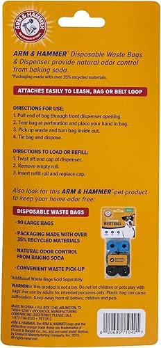 Miniatura 9 de Arm & Hammer Dispensador de bolsas para excrementos de perro con forma de hueso de perro con 30 bolsas de excremento de perro con bicarbonato de