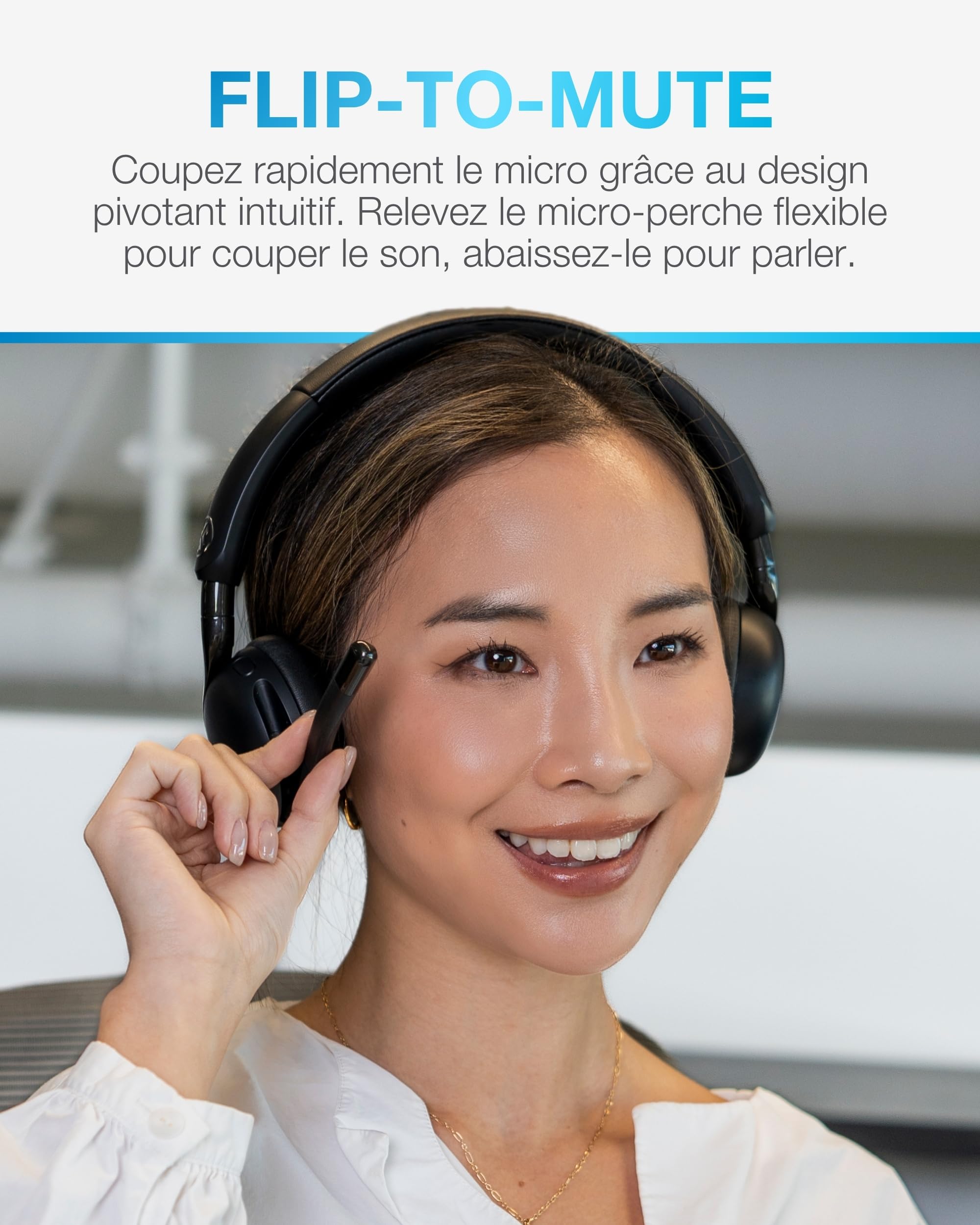 JLab Go Work 3 Casque Bluetooth sans Fil avec Micro - 70h d'Autonomie, RéDuction de Bruit ENC, Multipoint, Dongle USB-C, Micro Casque PC Confortable pour Bureau et TéLéTravail
