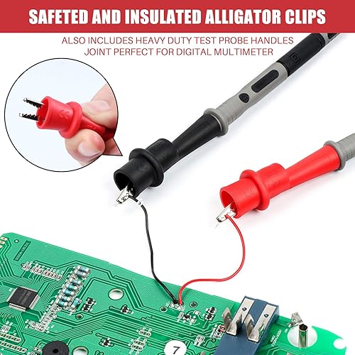 Miniatura 4 de AstroAI Juego de cables de prueba de multímetro de 8 piezas con pinzas de cocodrilo y multímetro AM33D de 2000 cuentas