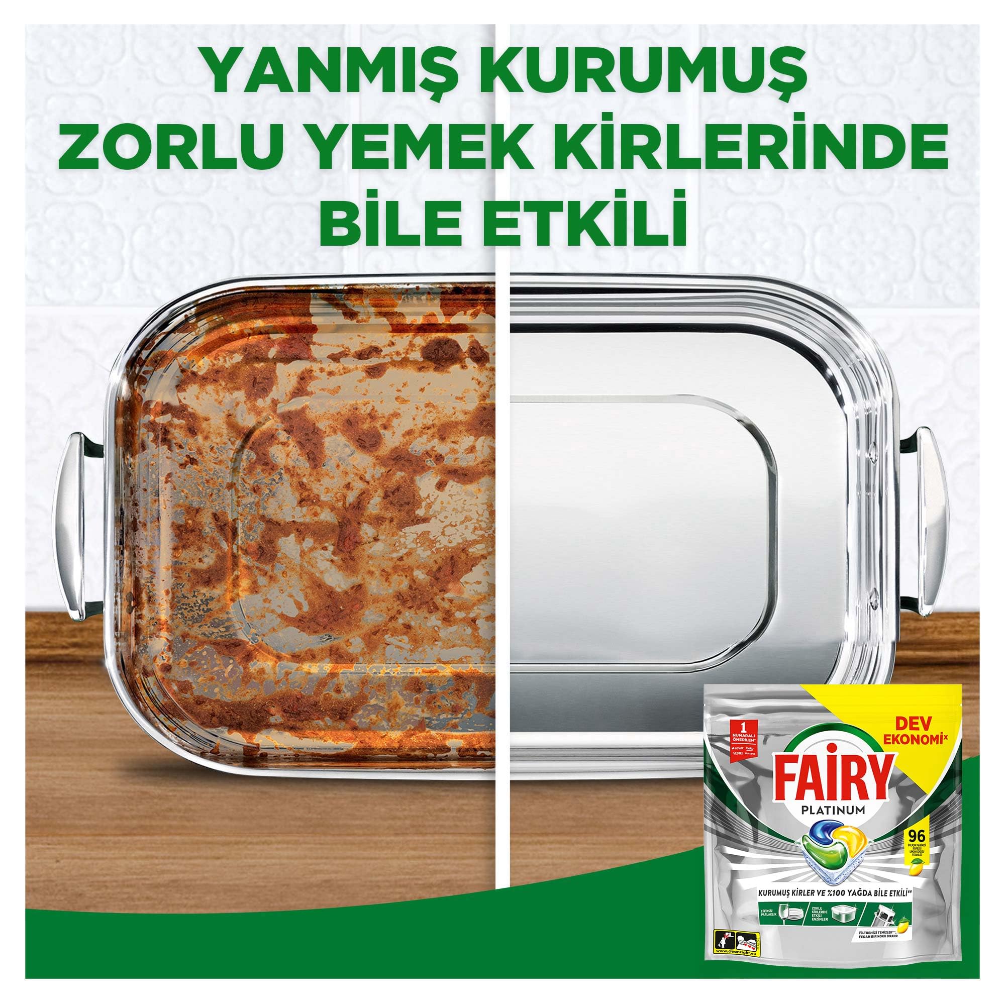 Fairy Platinum Bulaşık Makinesi Deterjanı Kapsülü/Tableti 96 Yıkama Limon Kokulu