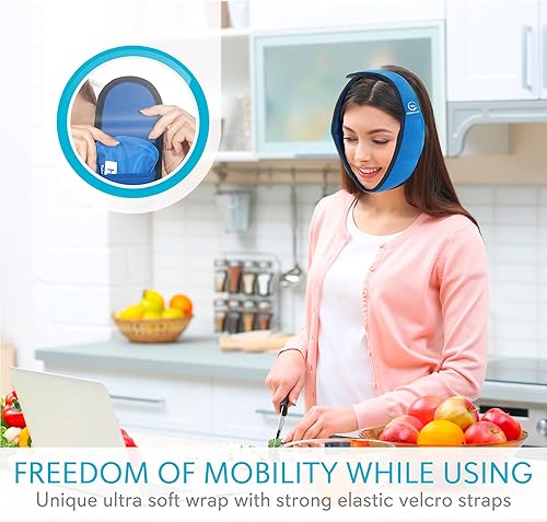 Miniatura 7 de Paquete de hielo facial para alivio de la ATM, muelas del juicio, mandíbula, cabeza y barbilla, 4 paquetes de gel reutilizables calientes y fríos,