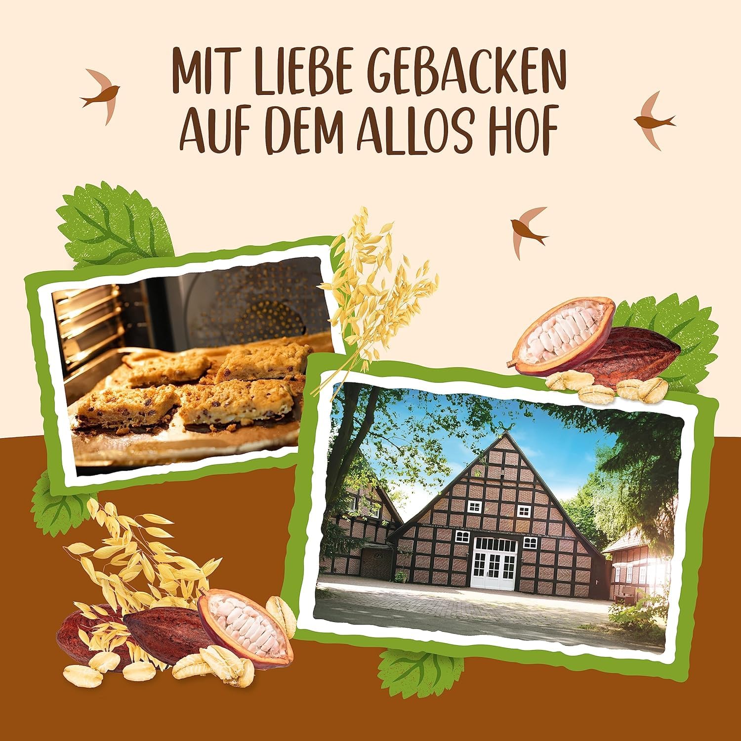 Allos Hafer Flapjack Schoko | Bio Energieriegel vegan | 16 x 50g | Saftiger Hafer-Riegel mit Schoko | vegan | Sport- & Energieriegel für unterwegs