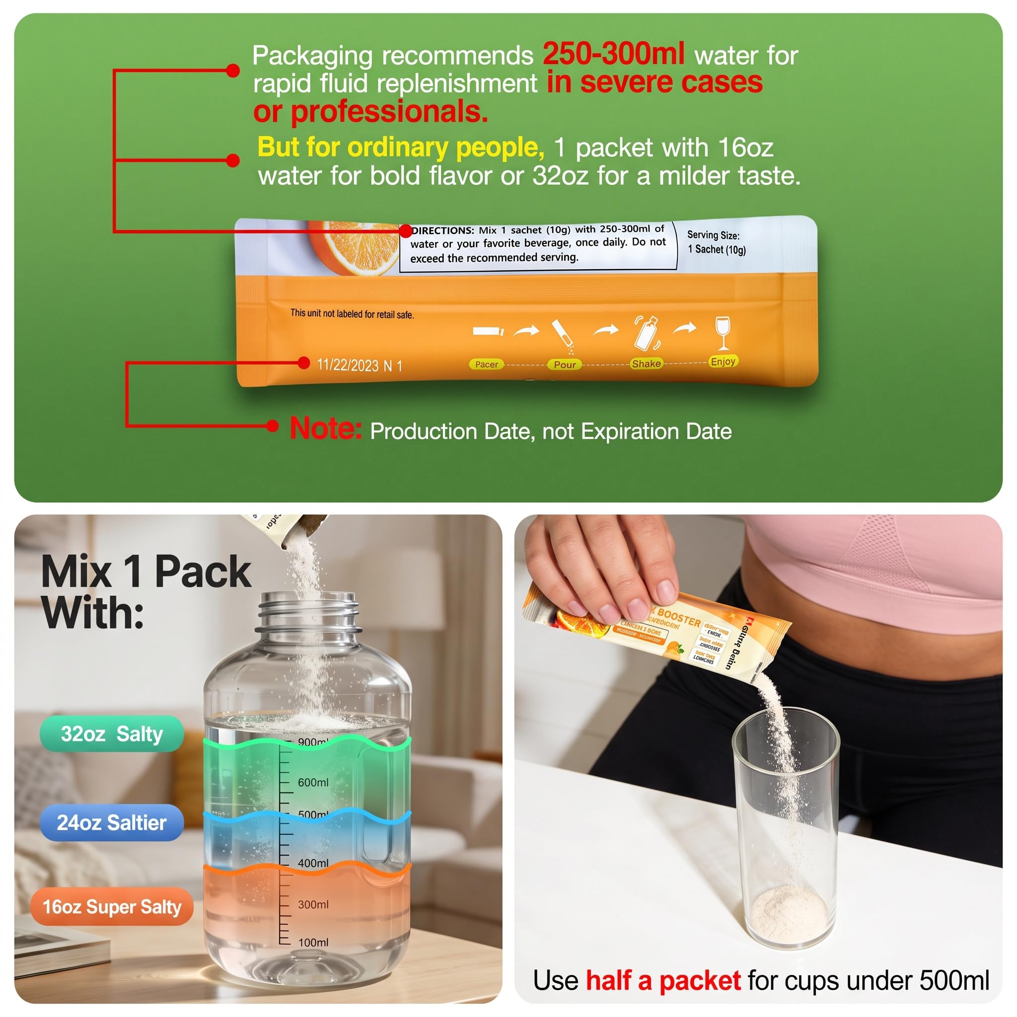 Zero Sugar High Sodium Electrolyte Powder Packets for Superior Hydration — Amazon image 8