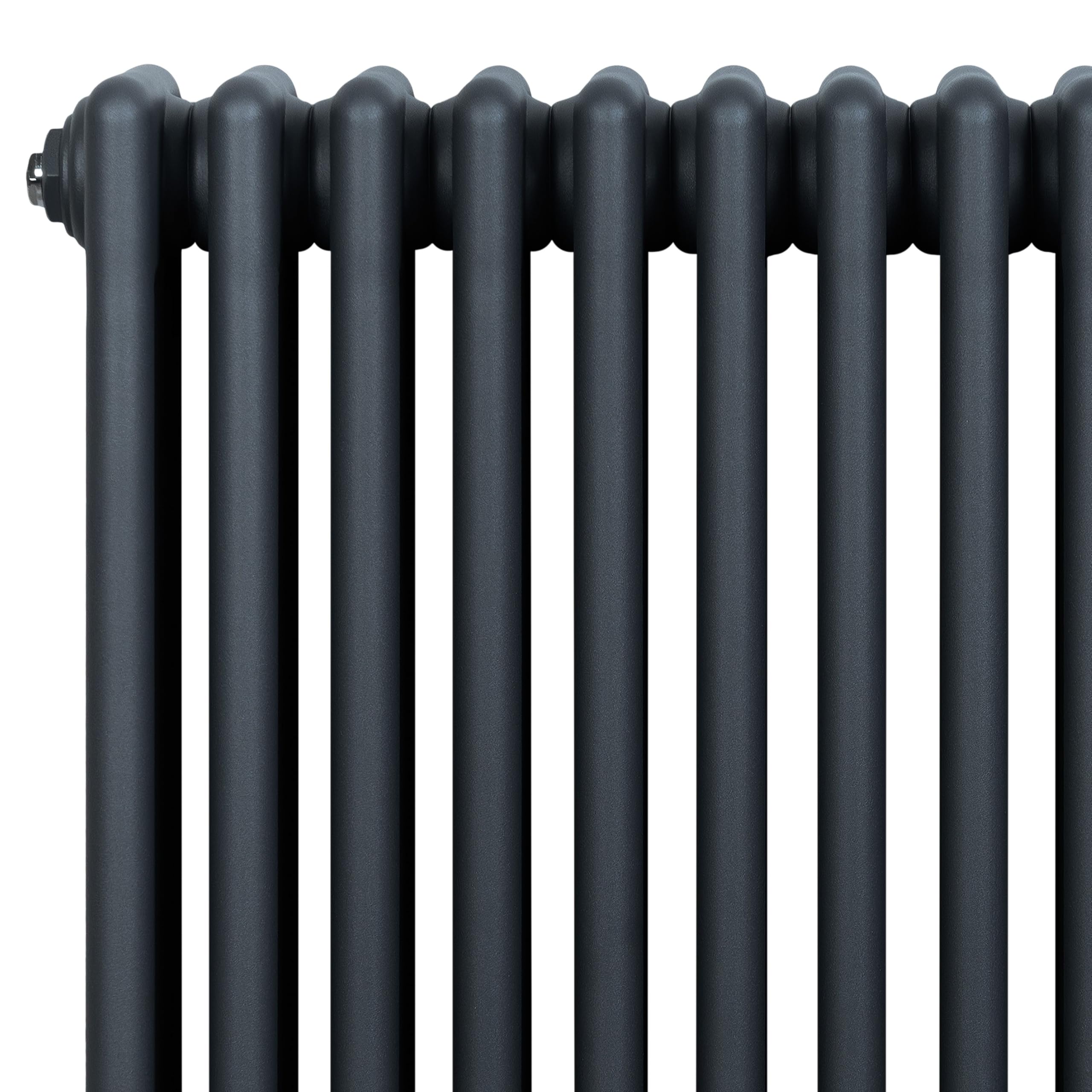 Radiatore Tradizionale a 4 Colonne 1800 x 380 mm Verticale Acciaio al Carbonio Riscaldamento Centrale Design Classico Antracite con Kit Fissaggio e Spazzola Pulizia