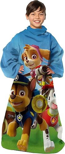 Nickelodeon Paw Patrol, "Race to the Rescue" - Manta juvenil cómoda con mangas, 48 x 48 pulgadas, multicolor