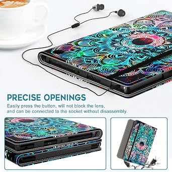 COOWPS Case for All-New Amazon Fire HD 10 Tablet (13th/11th Generation, 2023/2021 Release) 10.1 - Slim Folding Stand Cover with Auto Wake/Sleep, Hand Strap & Stylus Pen Holder, Mandala Galaxy