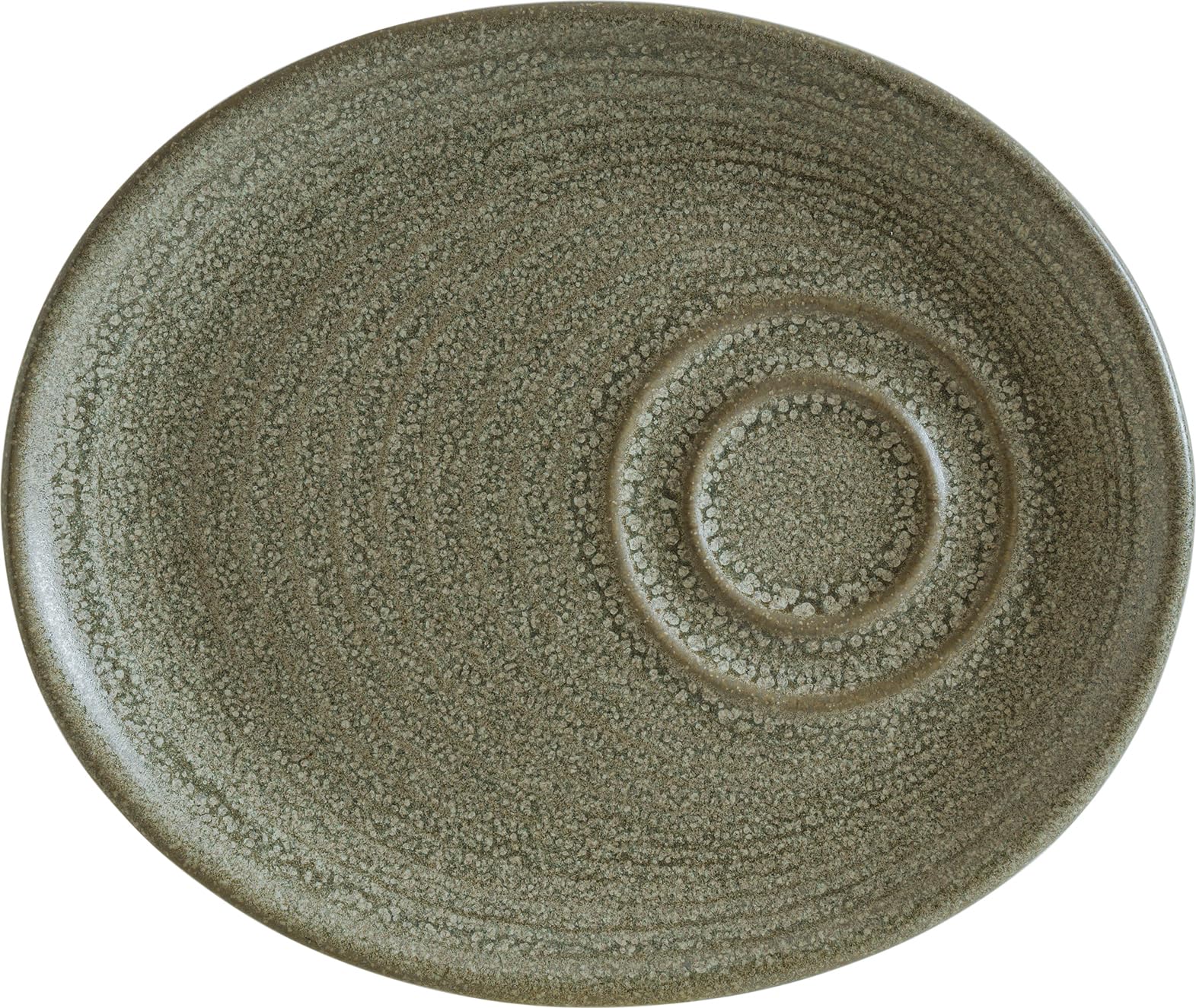 Bonna Adelfa Ripple Untertassen 20×17 cm – 6er Set | Porzellan grün im modernen Design | Horeca-Qualität für Gastronomie & Zuhause | spülmaschinen- & mikrowellengeeignet | ADFRPL01STB