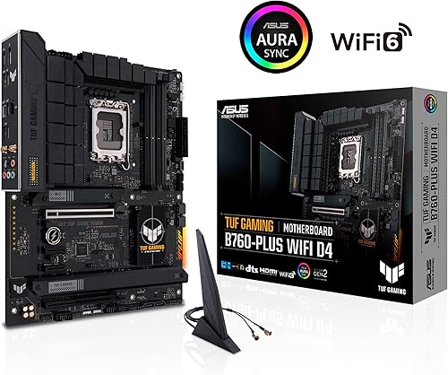 Miniatura 2 de ASUS TUF Gaming B760-PLUS WiFi D4 Intel 13 y 12 generación LGA 1700 ATX PCIe 50 3 ranuras PCIe 40 M2 DDR4 LAN de 25 Gb USB 32 Gen 2x2 Type-C USB